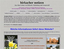 Tablet Screenshot of birkacher-notizen.de